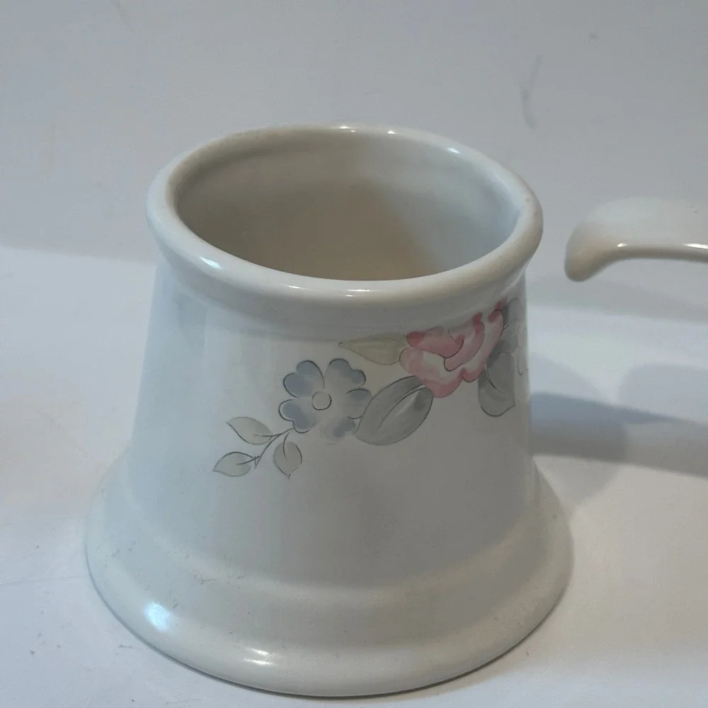 Pfaltzgraff Remembrance Creamer and Sugar Bowl Set Vintage Floral Stoneware USA